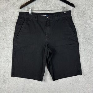 Hawk Shorts Mens 32 Black Casual Chino Flat Front Summer Classic Skate Board Men